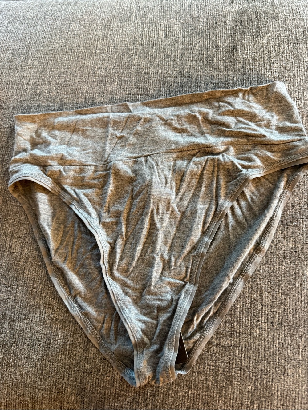 SKIMS High-Waist Cotton-Blend Briefs in Heather Gray